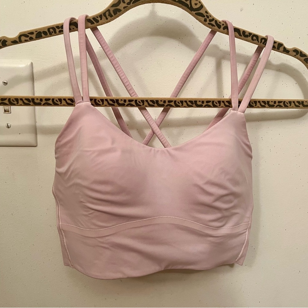 LULULEMON Like a Cloud longline sports bra b/c cups pale pink size 6